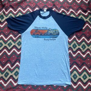 Vintage 80’s Black Hills Blue Raglan T-Shirt